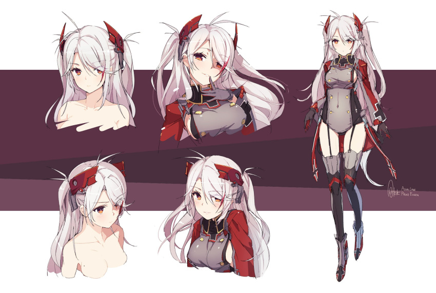 1girl, ahoge, armpit_cutout, azumi_akitake, azur_lane, bangs, blush, breasts