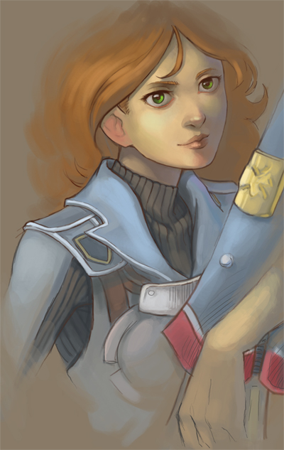 audrey_heitinga, drawfag, green_eyes, long_hair, military, military_uniform, orange_hair, redhead