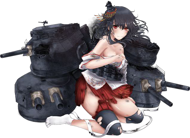 1girl, bare_shoulders, black_hair, blush, breasts, broken, broken_weapon, burnt_clothes