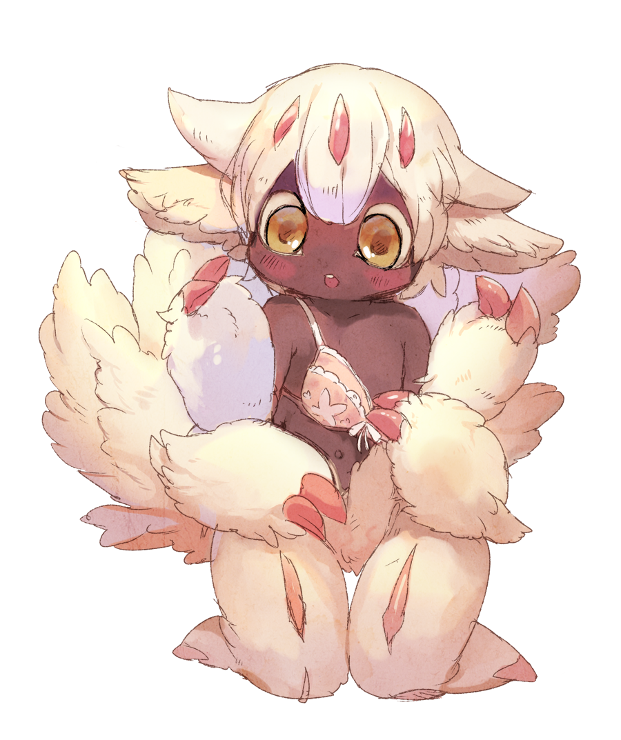 1girl, bangs, blush, bra, dark_skin, extra_arms, faputa, flat_chest