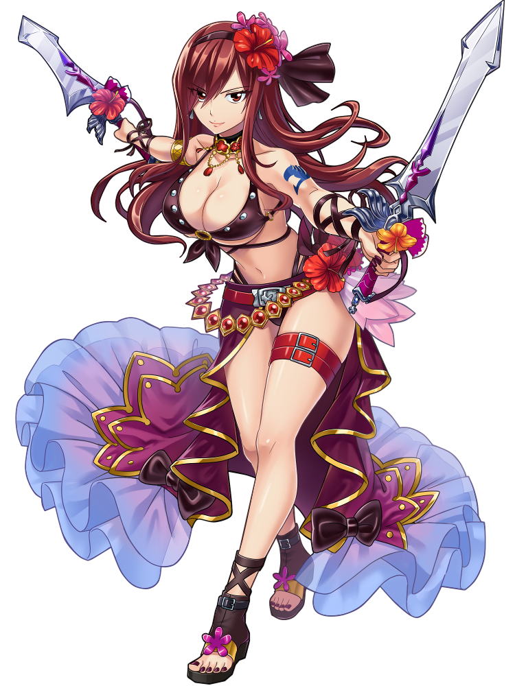 1girl, bikini, black_bikini, black_hairband, black_ribbon, breasts, brown_eyes, brown_hair