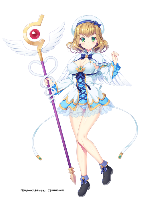 1girl, black_footwear, blue_bow, blue_dress, bow, brown_hair, capelet, closed_mouth