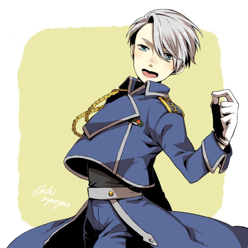 1boy, blue_eyes, cosplay, fullmetal_alchemist, gloves, male_focus, military, military_uniform