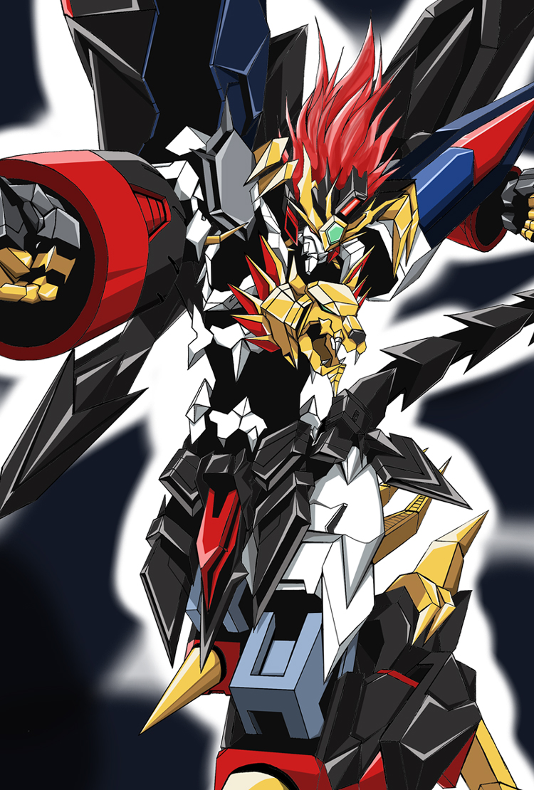 genesic_gaogaigar, mecha, no_humans, solo, super_robot, yuusha_ou_gaogaigar, yuusha_ou_gaogaigar_final, yuusha_series
