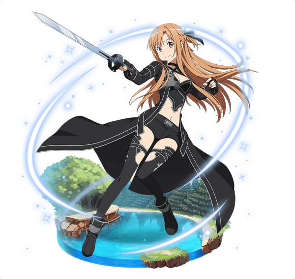1girl, adapted_costume, asuna_(sao), belt, black_cape, black_footwear, black_gloves, black_legwear