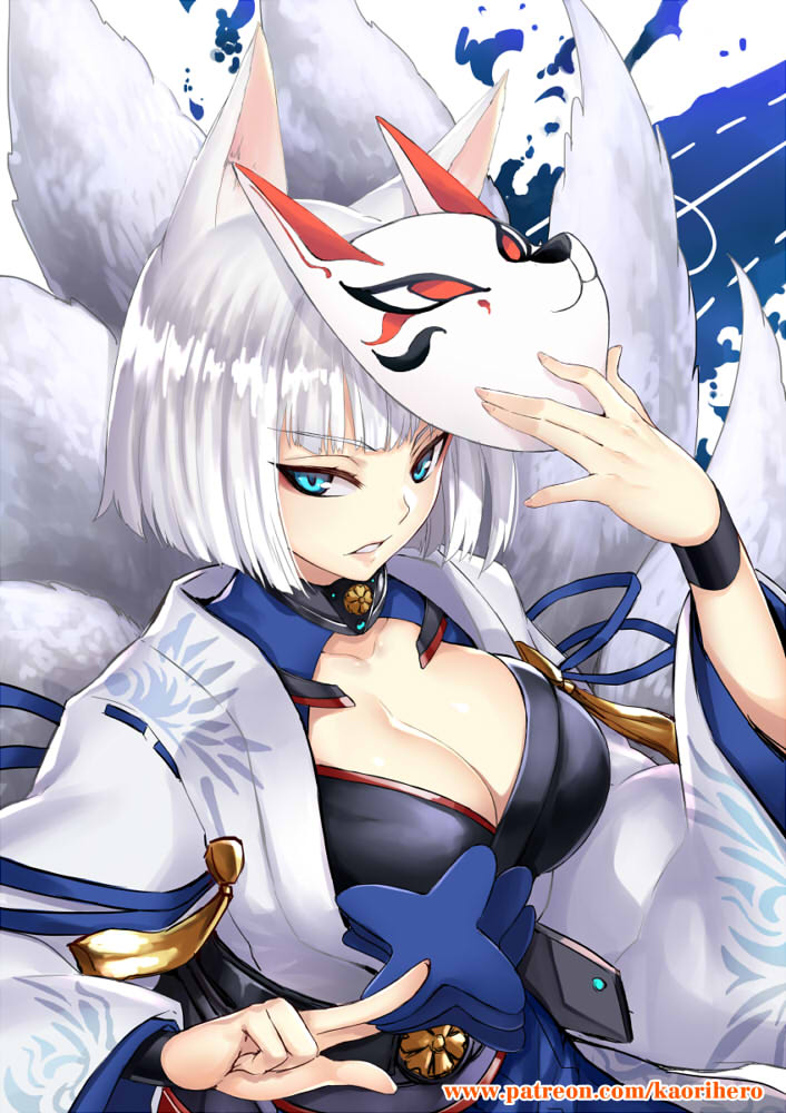1girl, animal_ears, artist_name, azur_lane, bangs, between_fingers, blue_eyes, blunt_bangs