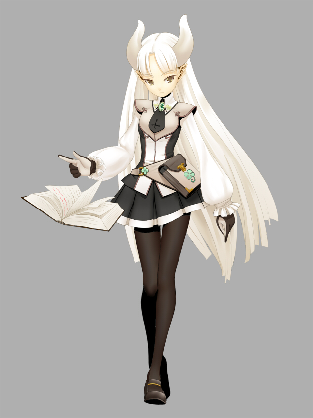 bad_id, book, ga9, gloves, horns, legs, long_hair, pantyhose