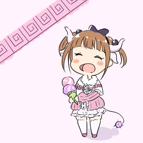 1girl, brown_hair, horns, kanna_kamui, kobayashi-san_chi_no_maidragon, lowres, naganawa_maria, nitou_inko