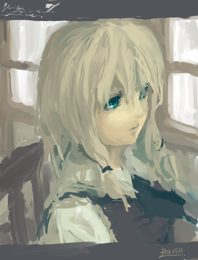 aqua_eyes, bad_id, blonde_hair, govurin, govurin_(pixiv), kirisame_marisa, painting, solo