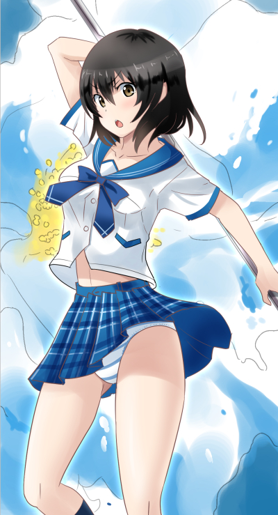 >:o, 1girl, :o, bangs, black_hair, blush, breasts, brown_eyes