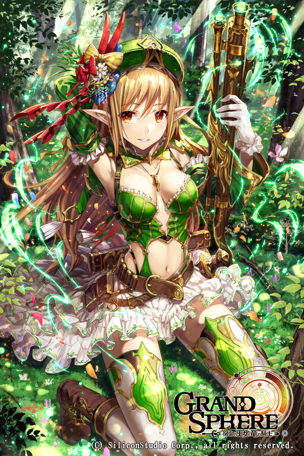 1girl, arm_behind_head, arm_up, belt, black_panties, blonde_hair, bow, breasts