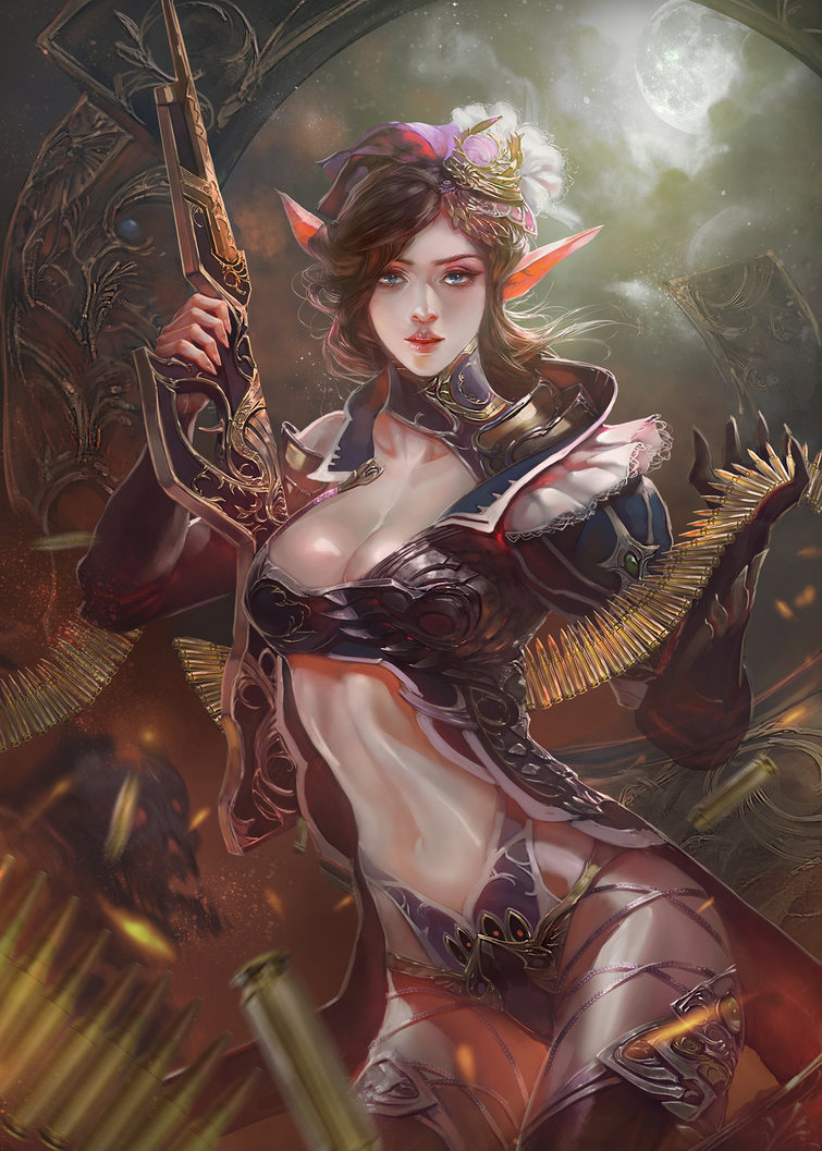 1girl, bad_anatomy, black_gloves, black_legwear, blue_eyes, breasts, brown_hair, cleavage