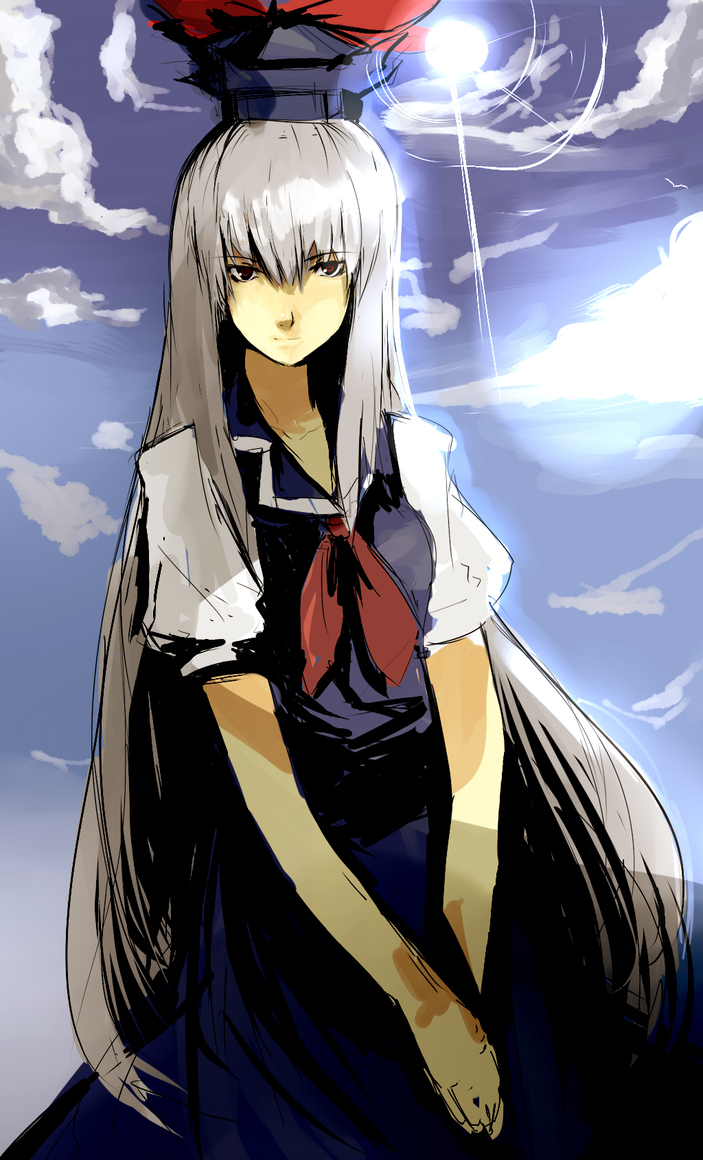 hat, highres, kamishirasawa_keine, long_hair, silver_hair, touhou, unknown_(artist), unknown_(pixiv315238)