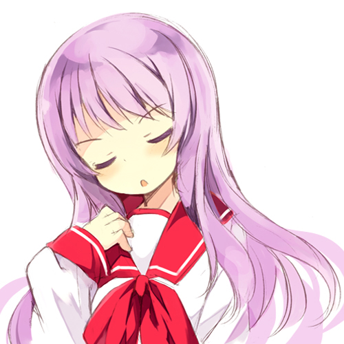 1girl, :o, bangs, blush, closed_eyes, eyebrows_visible_through_hair, facing_viewer, hand_up