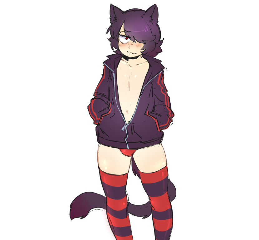 1boy, animal_ears, black_hair, cat_ears, cat_tail, hair_over_one_eye, original, senatorwong