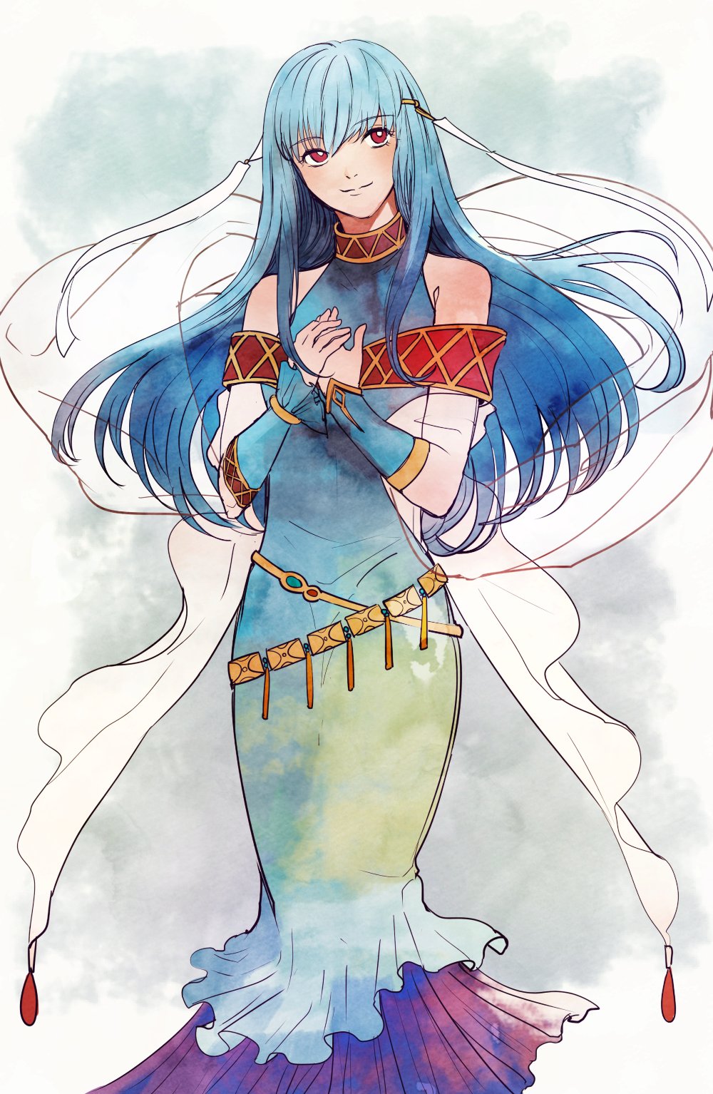 1girl, blue_hair, dress, fire_emblem, fire_emblem:_rekka_no_ken, highres, ichiyou_(kazuha1003), long_hair