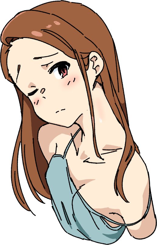 1girl, bare_shoulders, blush, breasts, brown_eyes, brown_hair, idolmaster, long_hair