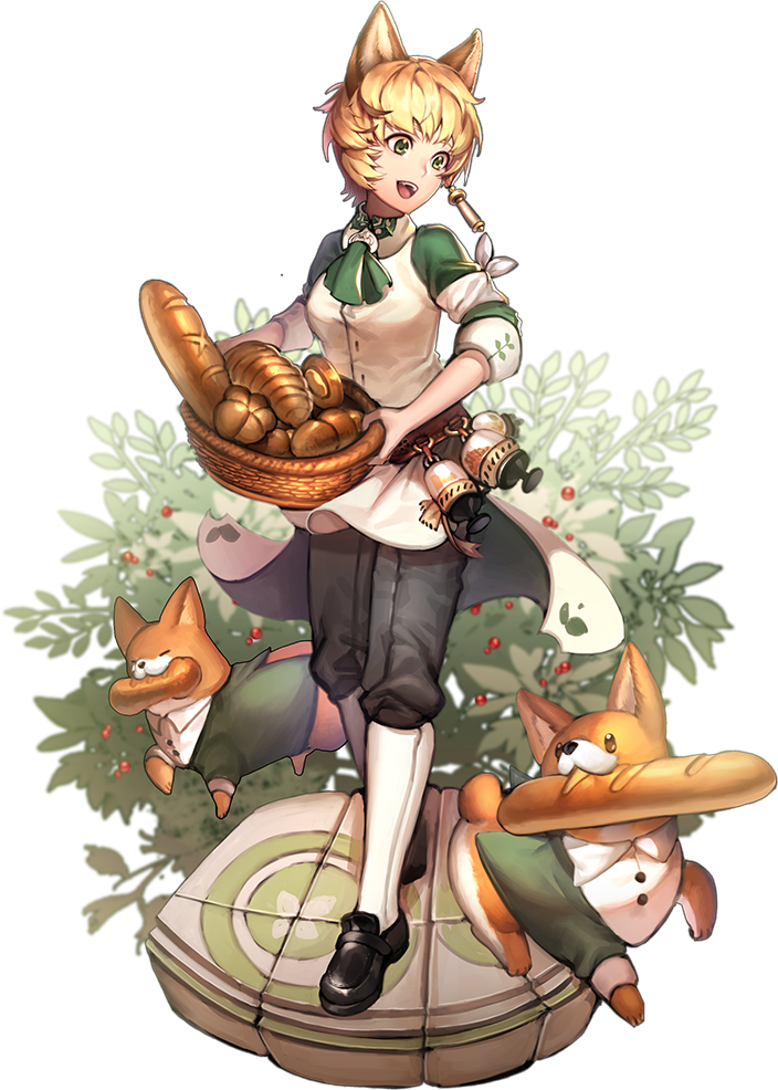 :d, androgynous, animal_ears, armband, basket, belt, black_footwear, black_pants