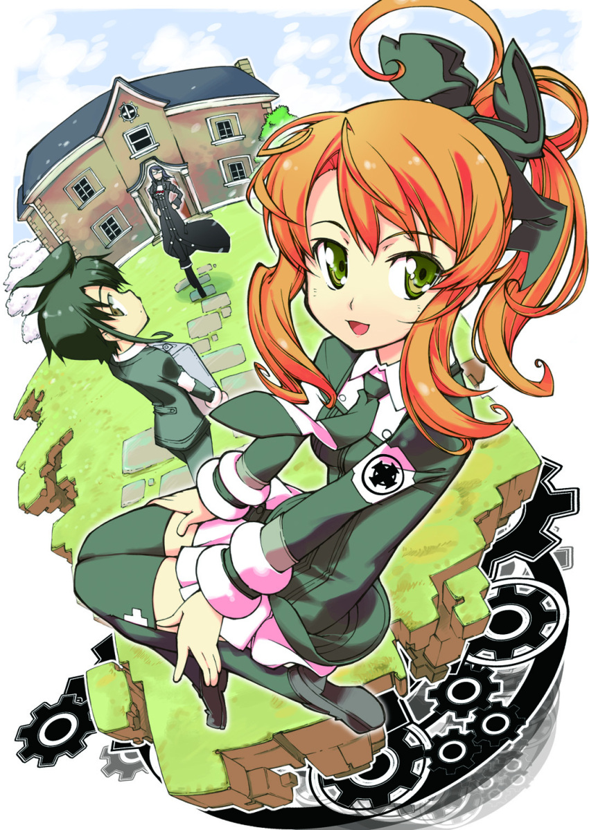 akiduki_ryou, asura_cryin', asura_cryin', highres, kurosaki_shuri, minakami_misao, natsume_tomoharu, school_uniform