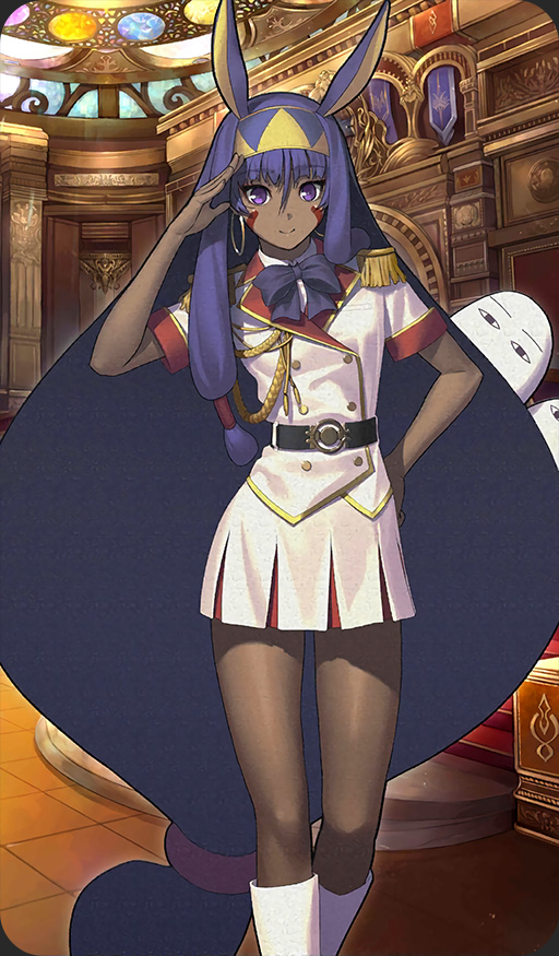 1girl, absurdly_long_hair, animal_ears, bangs, boots, dark_skin, earrings, epaulettes