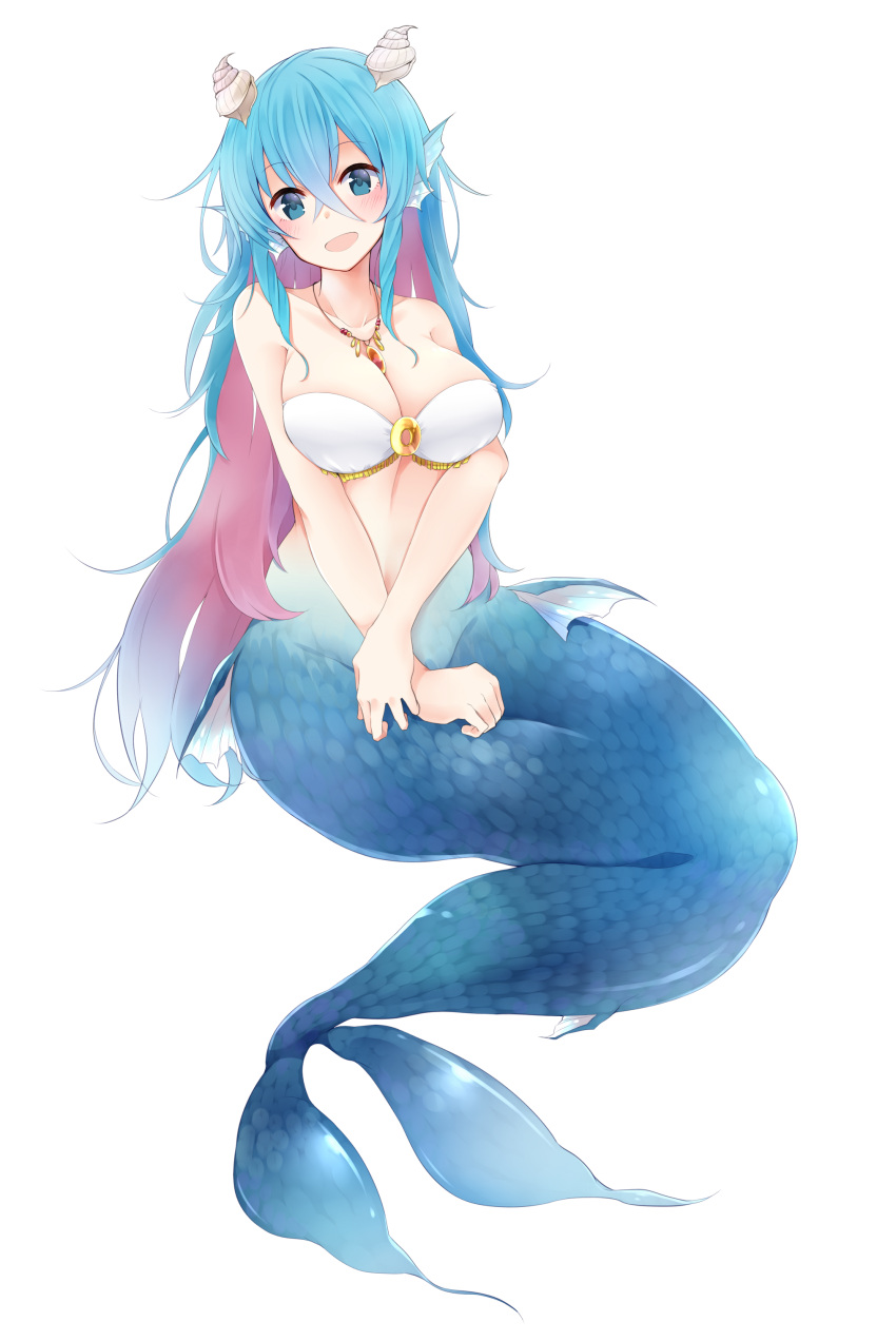 1girl, :d, absurdres, animal_ears, bangs, blue_eyes, blue_hair, blush