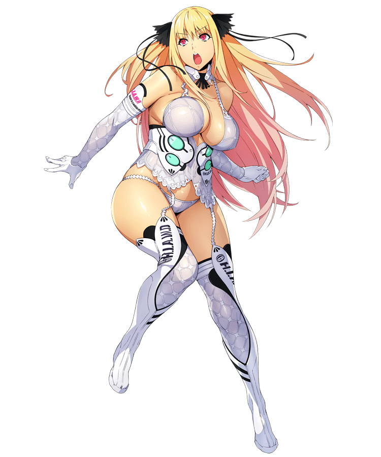 1girl, artist_request, blonde_hair, boots, breasts, detached_sleeves, garter_straps, hair_ribbon