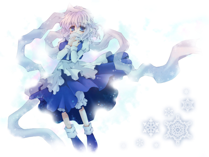 highres, letty_whiterock, scarf, short_hair, snow, tentorisan_juusan, touhou, white