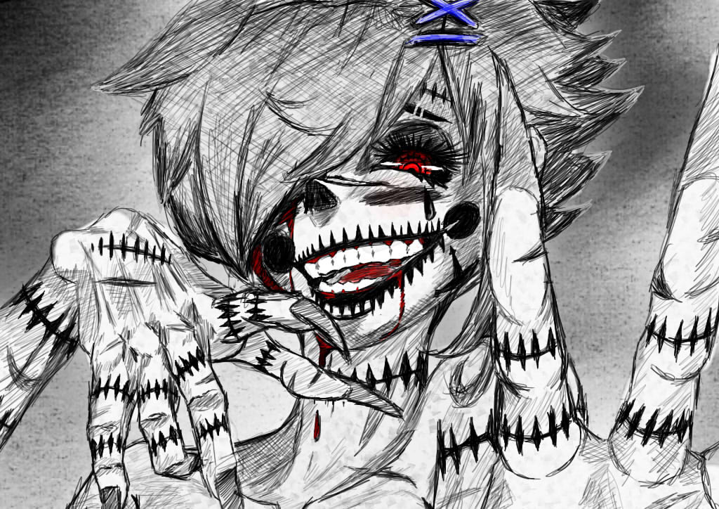 1girl, blood, fantasy, girl, halloween, inxsis, looking_at_viewer, macabre