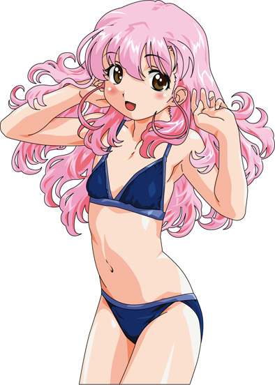 al_cuzco, bikini, blush, brown_eyes, cuzco_al, flat_chest, gundam, gundam_msv