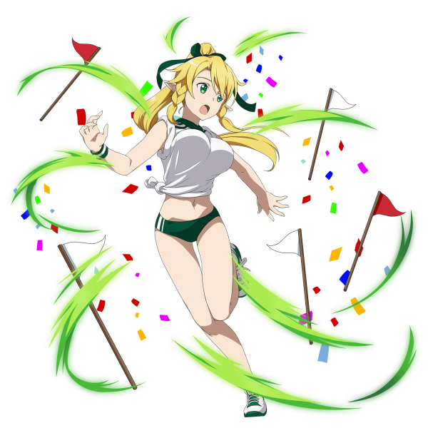 blonde_hair, braid, breasts, full_body, green_buruma, green_eyes, green_ribbon, gym_uniform