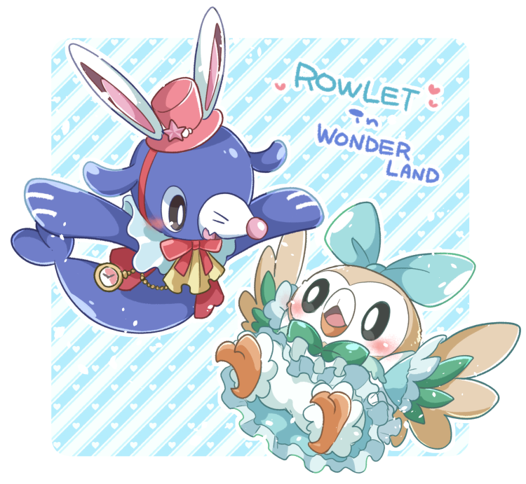 ajikan_(sabamiso), animal_ears, bird, black_eyes, blue_background, blush, bow, bowtie