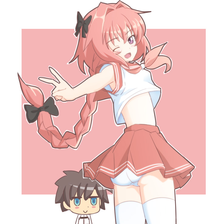 2boys, ass, atair, black_bow, blush, blush_stickers, bow, braid