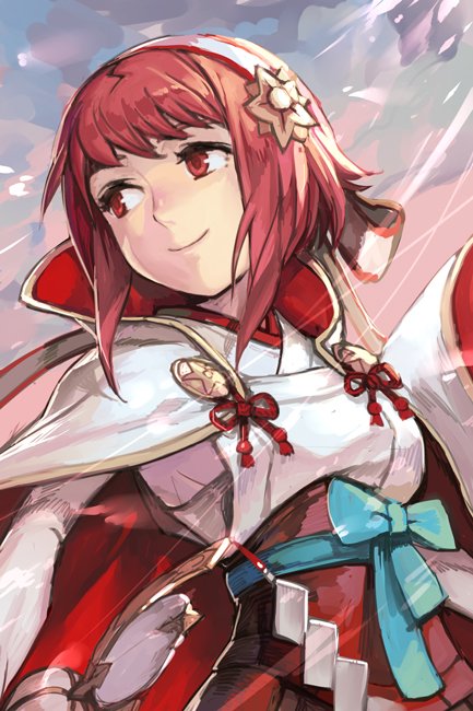 1girl, fire_emblem, fire_emblem_fates, hankuri, japanese_clothes, looking_at_viewer, pink_eyes, pink_hair
