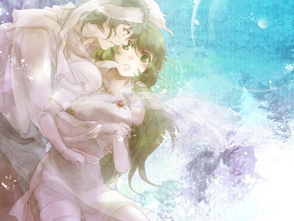 1boy, 1girl, fire_emblem, fire_emblem:_seisen_no_keifu, fury_(fire_emblem), green_eyes, green_hair, headband