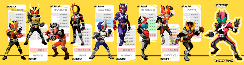 6+boys, everyone, gameplay_mechanics, highres, kamen_rider, kamen_rider_555, kamen_rider_agito, kamen_rider_agito_(series)