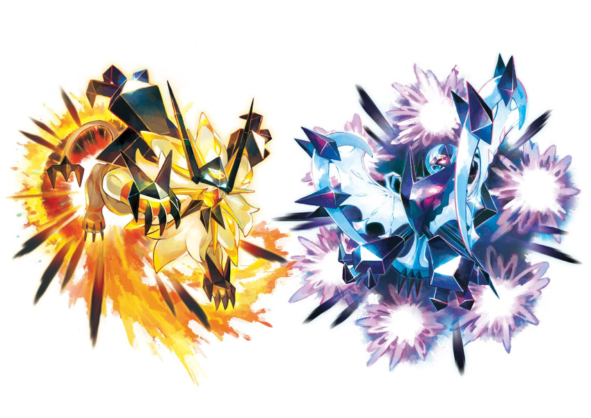 animal, artist_request, bat, blue_eyes, claws, dawn_wings_necrozma, dusk_mane_necrozma, energy