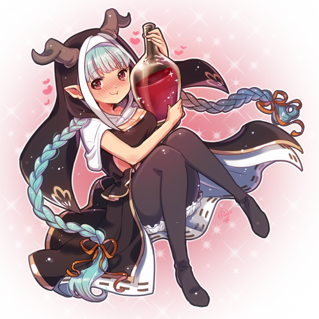 1girl, :t, bangs, black_dress, blue_hair, blunt_bangs, blush, boots