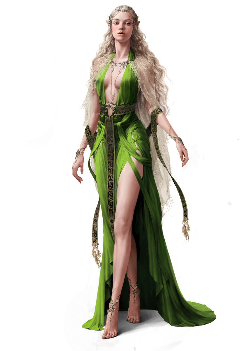 1girl, absurdres, amulet, blonde_hair, braid, breasts, brown_eyes, chains