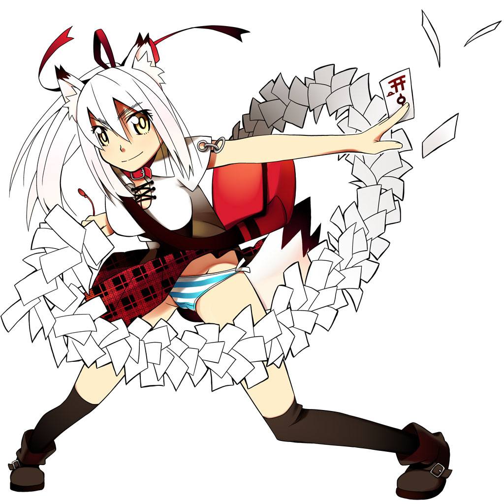 bad_id, bag, collar, flying_paper, itami_kiyoshi_ichi, itami_sumihito, long_hair, miniskirt