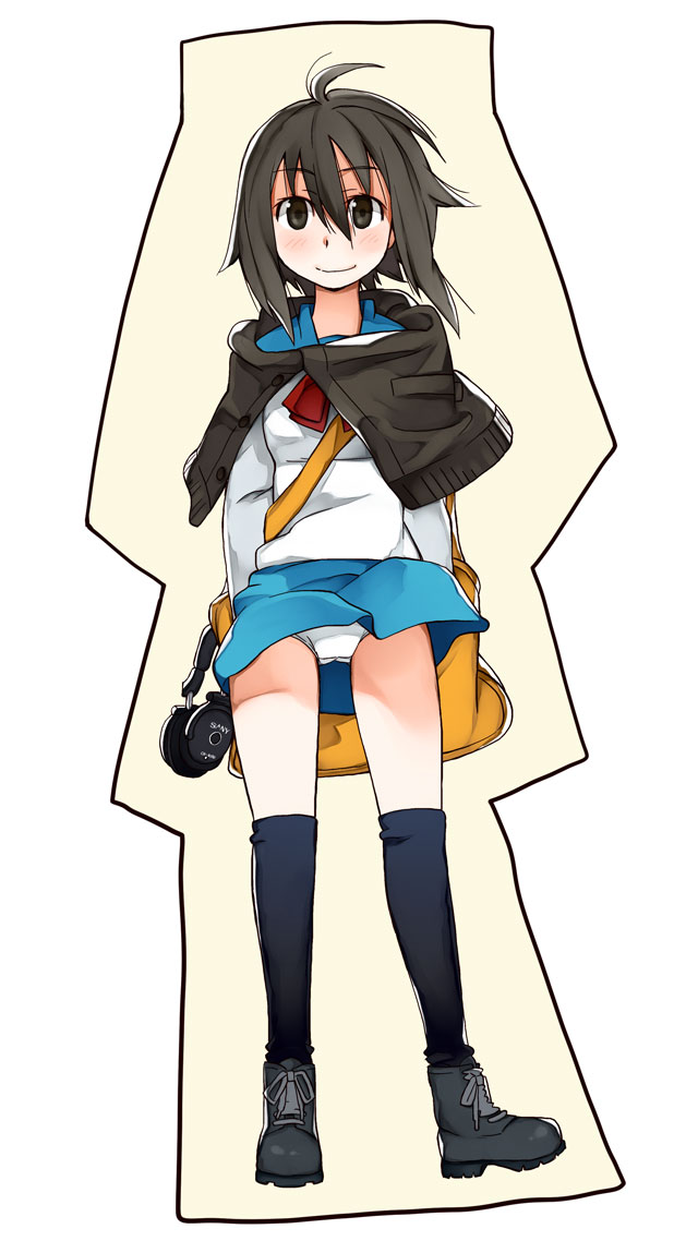 bad_id, black_eyes, black_hair, cutout, headphones, itami_kiyoshi_ichi, itami_sumihito, original
