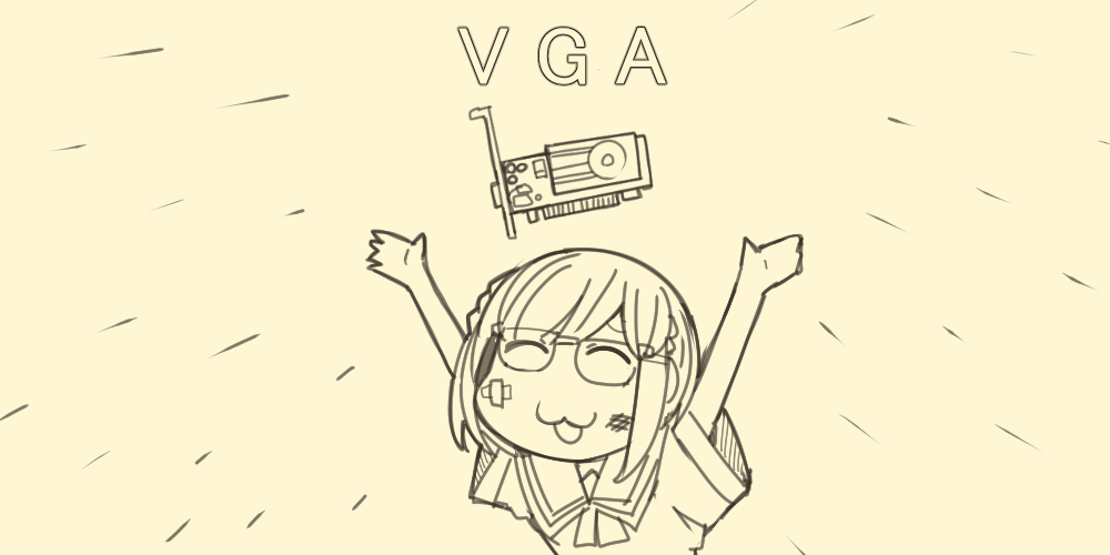 1girl, :3, arms_up, bandage, bandage_on_face, bruise, bruise_on_face, chibi, chio-chan_no_tsuugakuro, closed_eyes, glasses, graphics_card, injury, lineart, miyamo_chio, nns_(sobchan), school_uniform, serafuku, short_hair, solo