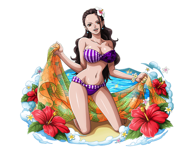 1girl, :d, barefoot, bikini, black_hair, bodskih, breasts, brown_eyes