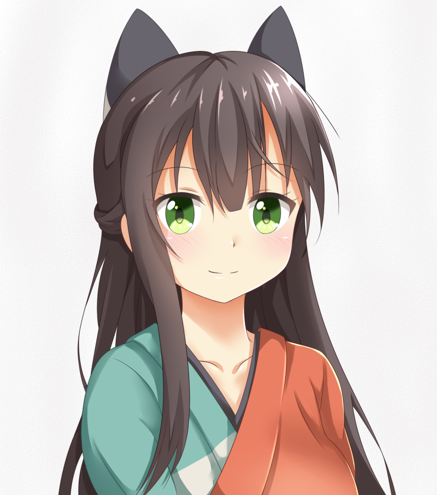 1girl, bangs, black_bow, blush, bow, breasts, brown_hair, closed_mouth