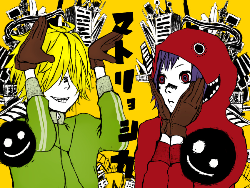 androgynous, arcobaleno, belphegor_(reborn), hair_over_eyes, katekyo_hitman_reborn, male_focus, mammon_(reborn), multiple_boys
