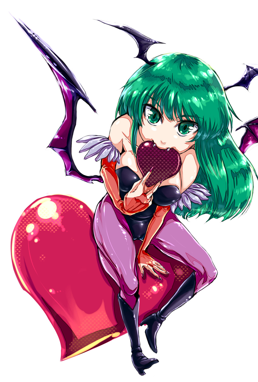 bat_wings, boots, breasts, capcom, demon_girl, elbow_gloves, enigma, enigmatic