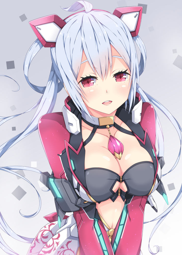 1girl, ahoge, bangs, black_bra, blush, bra, breasts, choker