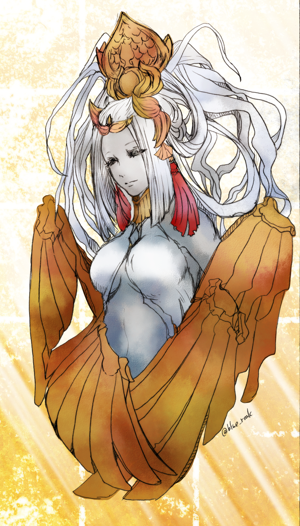 1girl, bare_shoulders, breasts, closed_eyes, closed_mouth, colored_eyelashes, criss-cross_halter, eyebrows_visible_through_hair