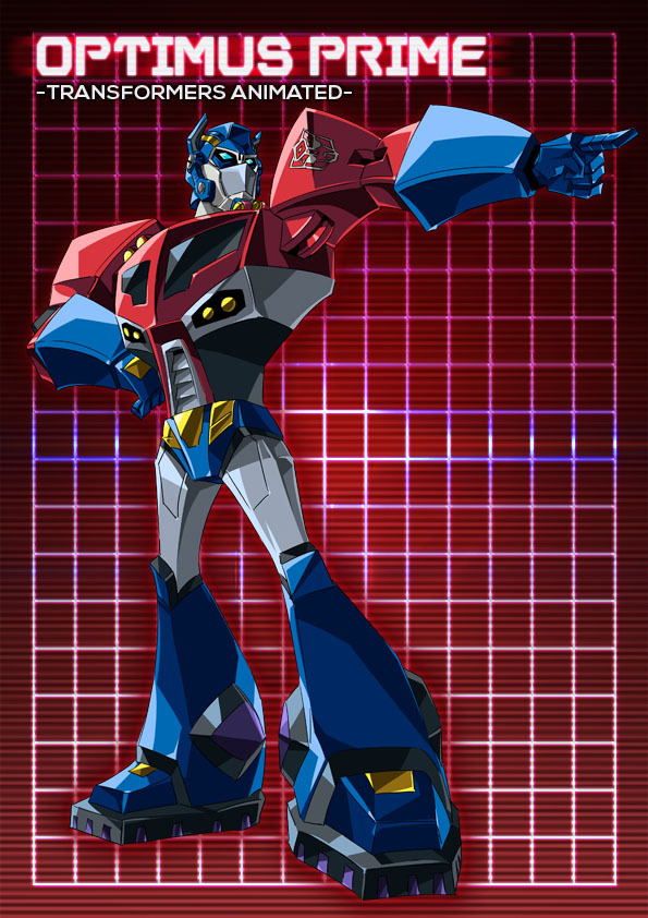 1boy, autobot, blue_eyes, character_name, full_body, grid, grid_background, headgear