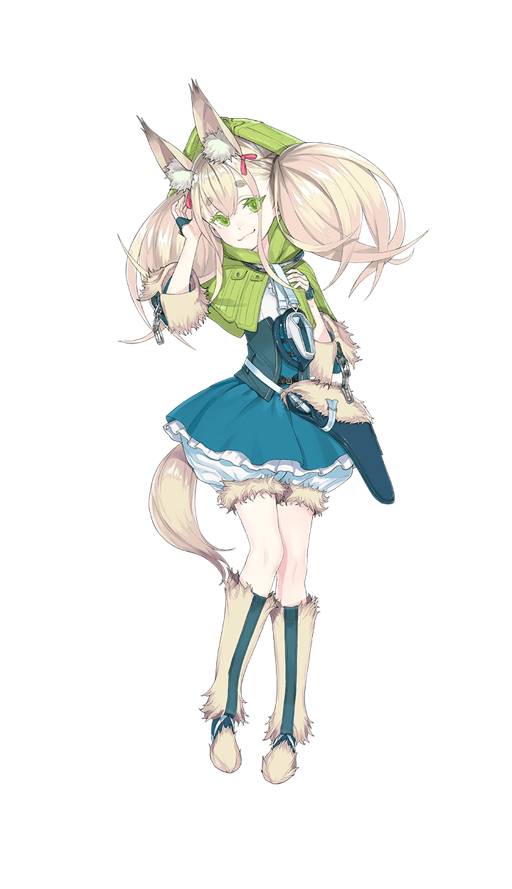 1girl, animal_ears, blonde_hair, boots, fake_animal_ears, fakepucco, formation_girls, fur_boots