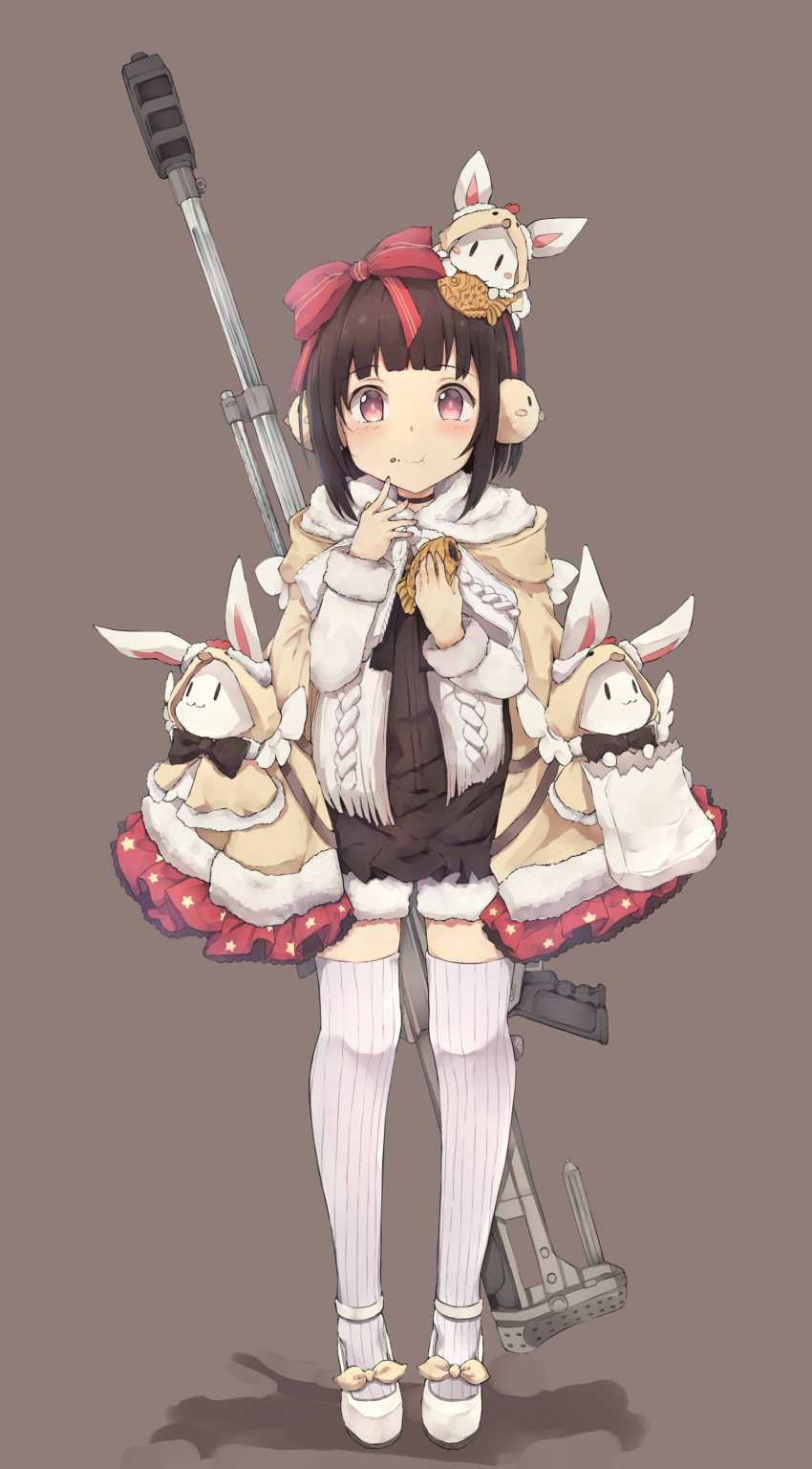 1girl, :t, absurdres, ahokoo, bangs, barrett_m99, blunt_bangs, blush